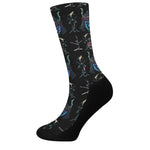 Ghost Samurai Mask Pattern Print Crew Socks