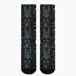 Ghost Samurai Mask Pattern Print Crew Socks