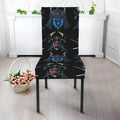 Ghost Samurai Mask Pattern Print Dining Chair Slipcover