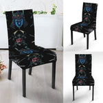 Ghost Samurai Mask Pattern Print Dining Chair Slipcover