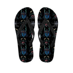 Ghost Samurai Mask Pattern Print Flip Flops