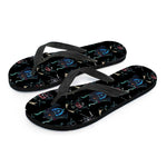 Ghost Samurai Mask Pattern Print Flip Flops