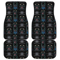 Ghost Samurai Mask Pattern Print Front and Back Car Floor Mats