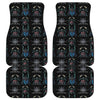 Ghost Samurai Mask Pattern Print Front and Back Car Floor Mats