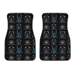 Ghost Samurai Mask Pattern Print Front Car Floor Mats