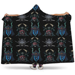 Ghost Samurai Mask Pattern Print Hooded Blanket