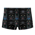 Ghost Samurai Mask Pattern Print Men's Boxer Briefs