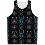 Ghost Samurai Mask Pattern Print Men's Tank Top