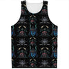 Ghost Samurai Mask Pattern Print Men's Tank Top