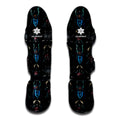 Ghost Samurai Mask Pattern Print Muay Thai Shin Guards