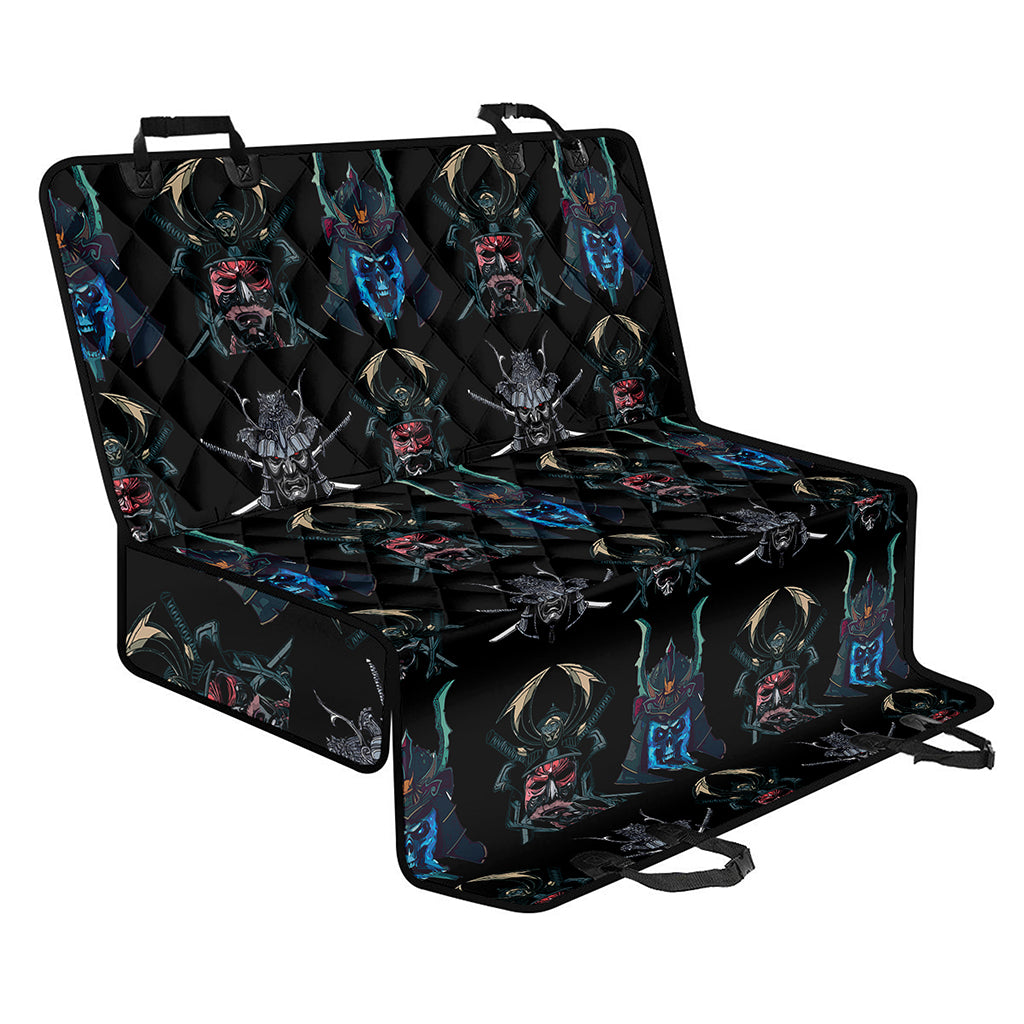 Ghost Samurai Mask Pattern Print Pet Car Back Seat Cover