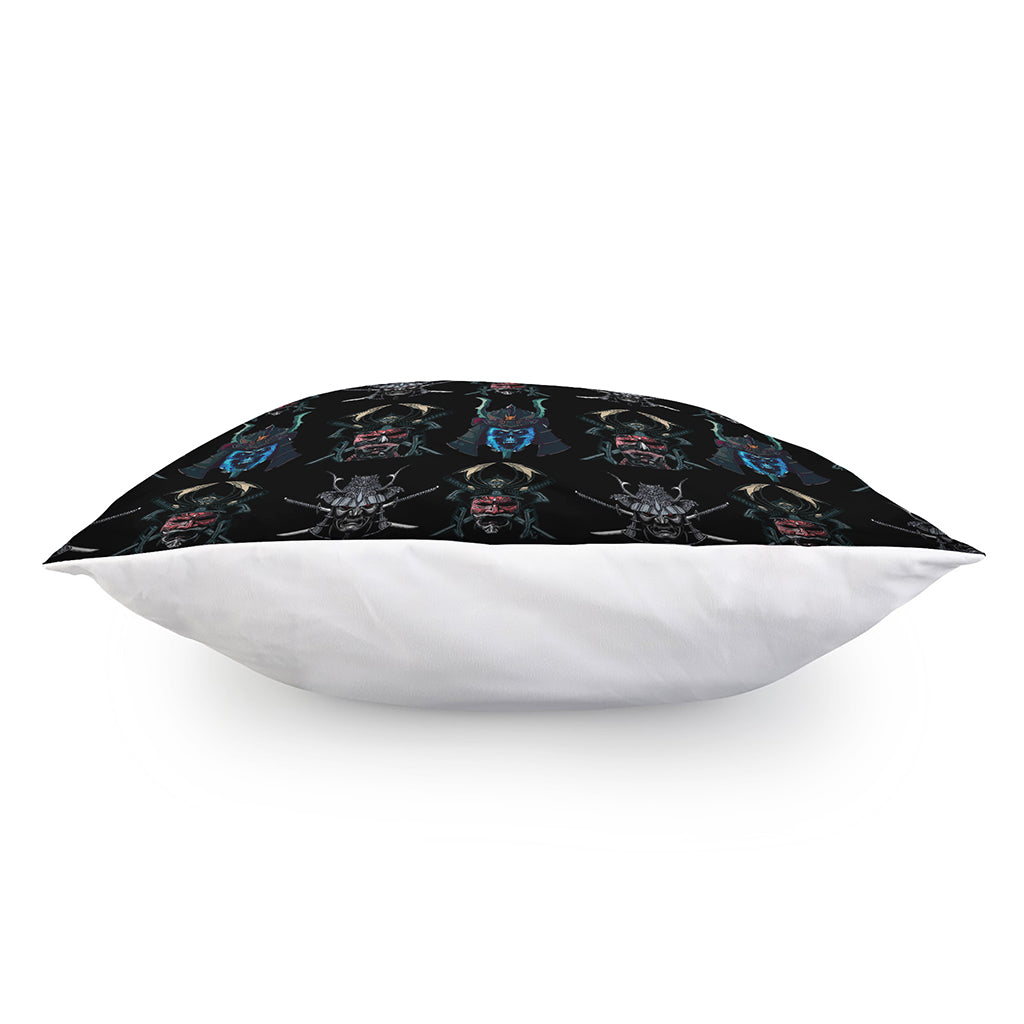 Ghost Samurai Mask Pattern Print Pillow Cover