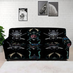 Ghost Samurai Mask Pattern Print Sofa Cover