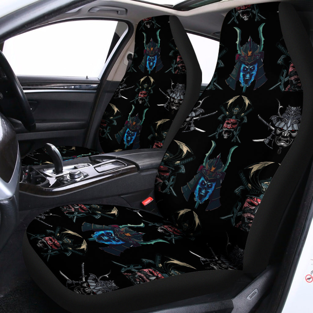 Ghost Samurai Mask Pattern Print Universal Fit Car Seat Covers