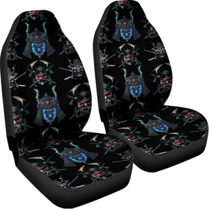 Ghost Samurai Mask Pattern Print Universal Fit Car Seat Covers