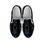 Ghost Samurai Mask Pattern Print White Slip On Shoes