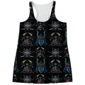 Ghost Samurai Mask Pattern Print Women's Racerback Tank Top