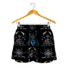 Ghost Samurai Mask Pattern Print Women's Shorts