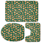 Gingerbread Cookies Pattern Print 3 Piece Bath Mat Set