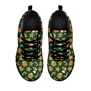 Gingerbread Cookies Pattern Print Black Sneakers