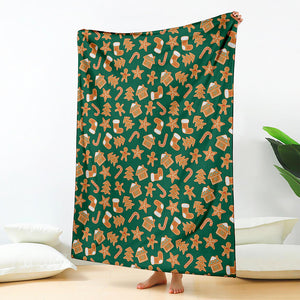 Gingerbread Cookies Pattern Print Blanket