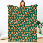 Gingerbread Cookies Pattern Print Blanket