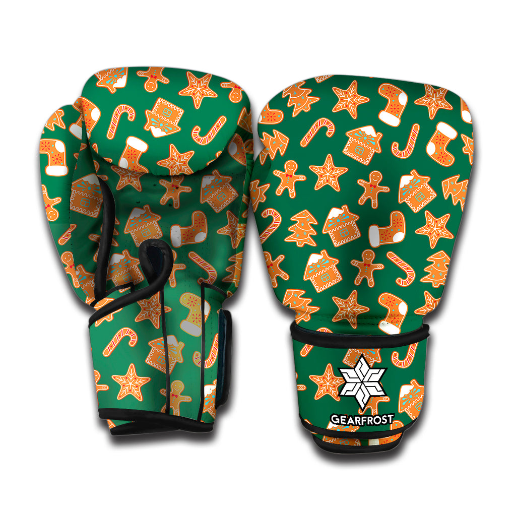 Gingerbread Cookies Pattern Print Boxing Gloves