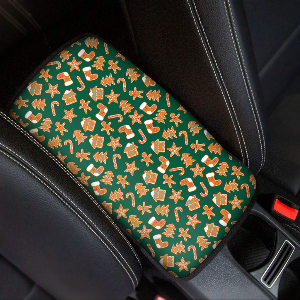 Gingerbread Cookies Pattern Print Car Center Console Cover