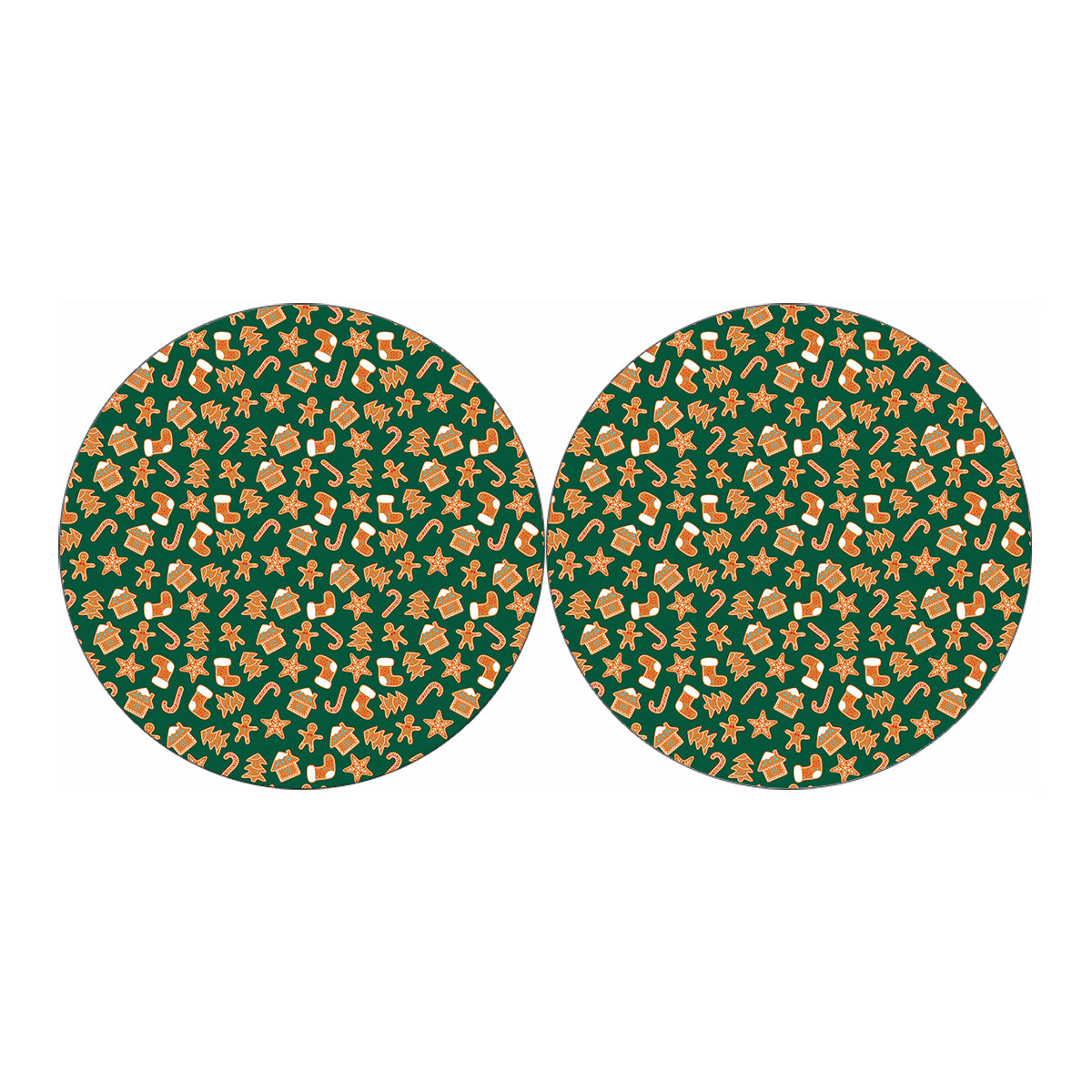 Gingerbread Cookies Pattern Print Car Coasters