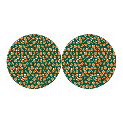 Gingerbread Cookies Pattern Print Car Coasters