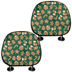 Gingerbread Cookies Pattern Print Car Headrest Covers