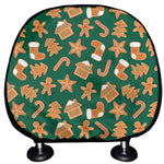 Gingerbread Cookies Pattern Print Car Headrest Covers