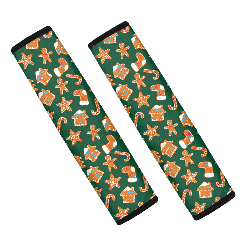 Gingerbread Cookies Pattern Print Car Seat Belt Covers