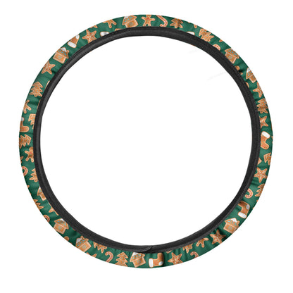 Gingerbread Cookies Pattern Print Car Steering Wheel Cover