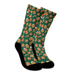Gingerbread Cookies Pattern Print Crew Socks
