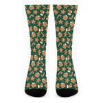 Gingerbread Cookies Pattern Print Crew Socks