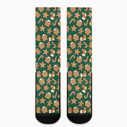 Gingerbread Cookies Pattern Print Crew Socks
