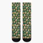 Gingerbread Cookies Pattern Print Crew Socks