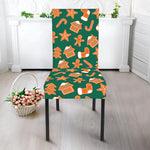 Gingerbread Cookies Pattern Print Dining Chair Slipcover