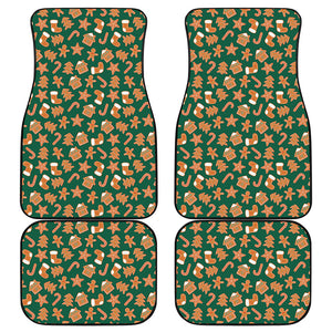 Gingerbread Cookies Pattern Print Front and Back Car Floor Mats