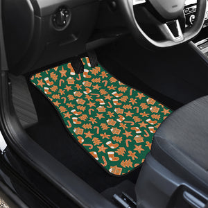 Gingerbread Cookies Pattern Print Front and Back Car Floor Mats