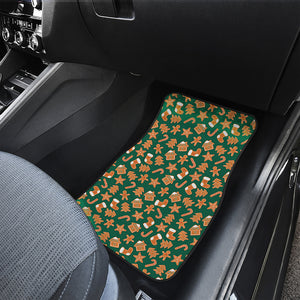 Gingerbread Cookies Pattern Print Front and Back Car Floor Mats