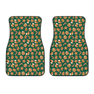 Gingerbread Cookies Pattern Print Front Car Floor Mats