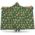 Gingerbread Cookies Pattern Print Hooded Blanket
