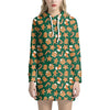 Gingerbread Cookies Pattern Print Hoodie Dress