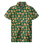 Gingerbread Cookies Pattern Print Men's Short Sleeve Shirt