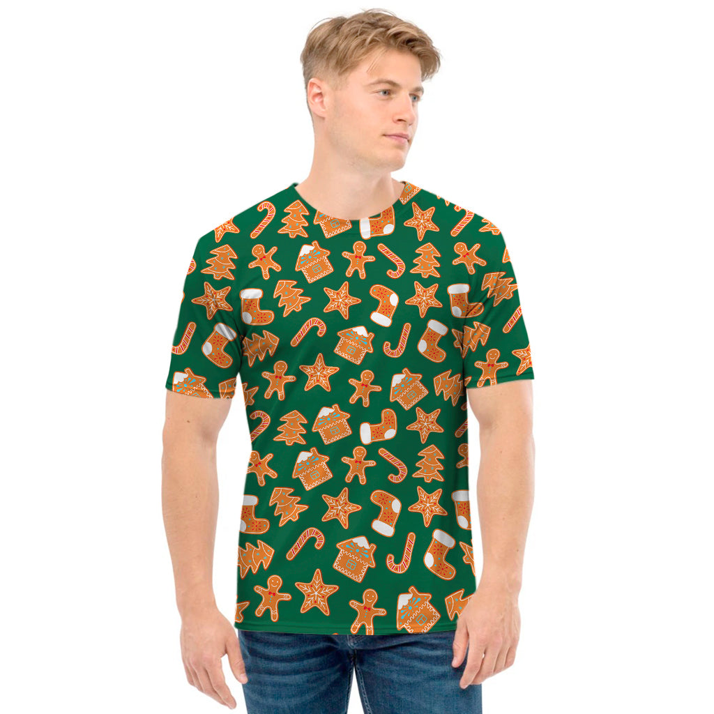 Gingerbread Cookies Pattern Print Men's T-Shirt