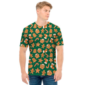 Gingerbread Cookies Pattern Print Men's T-Shirt