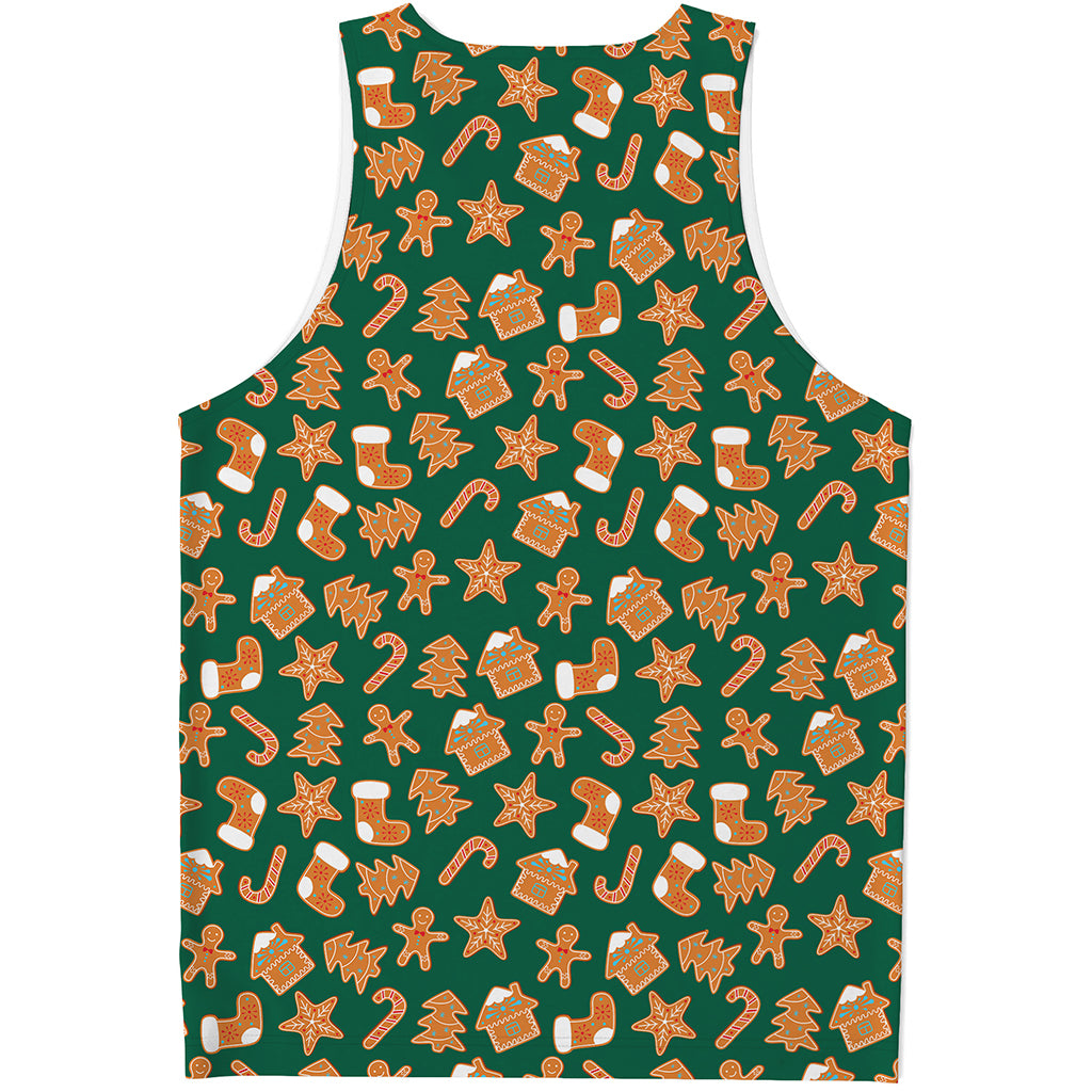 Gingerbread Cookies Pattern Print Men's Tank Top