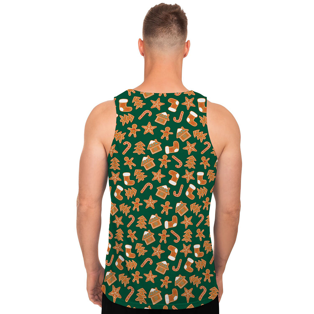 Gingerbread Cookies Pattern Print Men's Tank Top